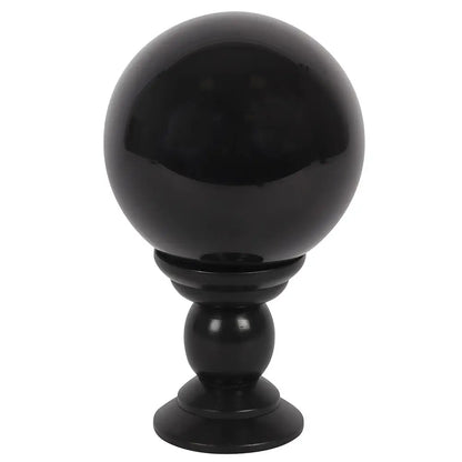 Large Black Crystal Ball On Stand