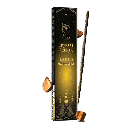 Tigers Eye Crystal Scents Incense Sticks Smudge Kit