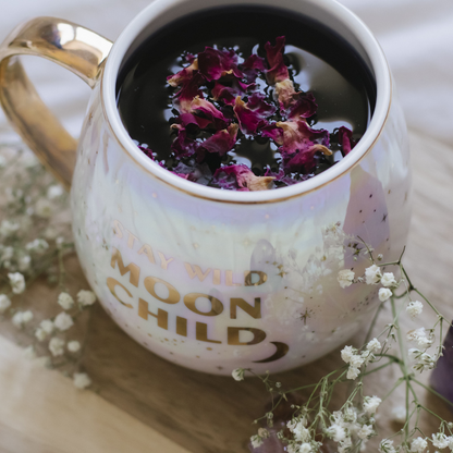 Stay Wild Moon Child - Celestial Mug Set + Natural Amethyst Tea