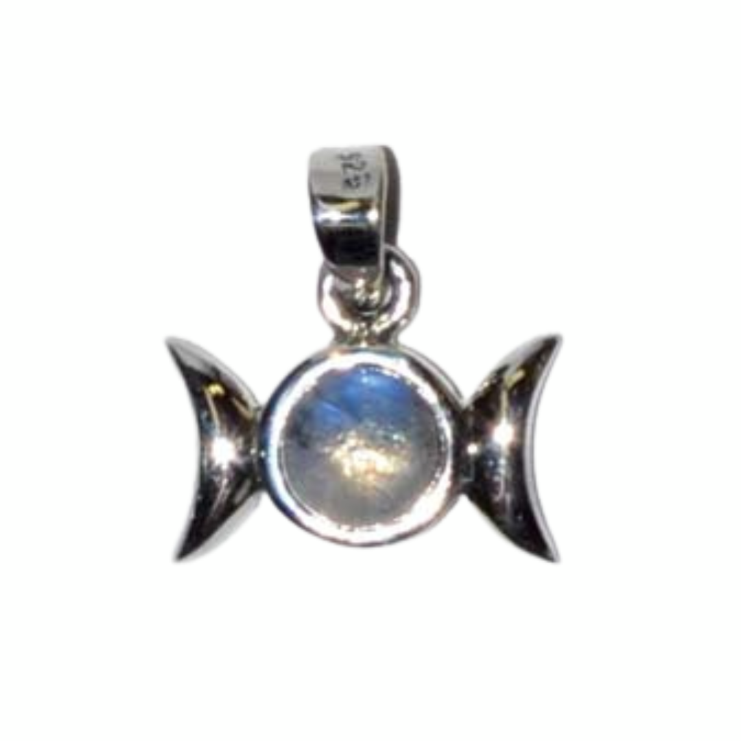 9/16" Triple Goddess Moonstone sterling