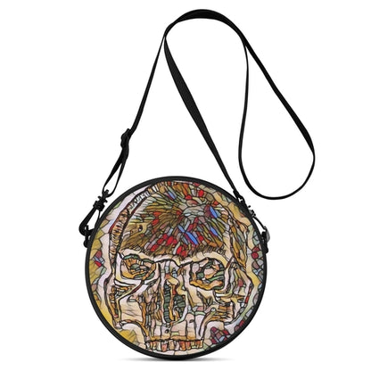 Round Skull Print Satchel Bags