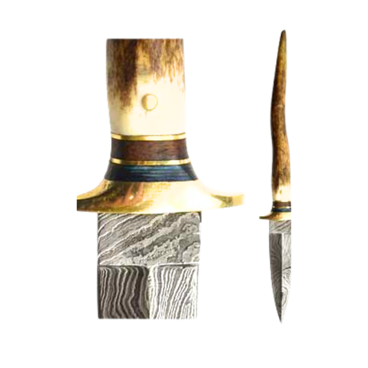 Bone Damascus Athame