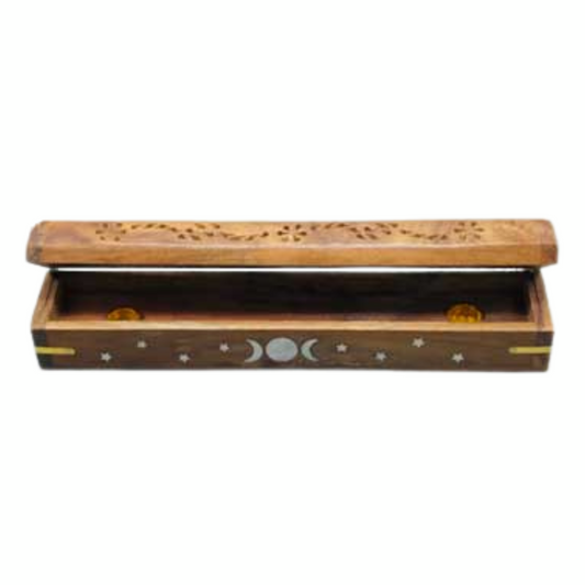 12" Flip Top Triple Moon incense holder