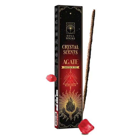 Agate Crystal Scents Incense Sticks Smudge Kit