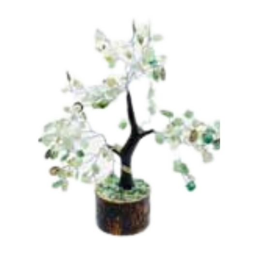 Green Aventurine Gemstone Tree with Coins