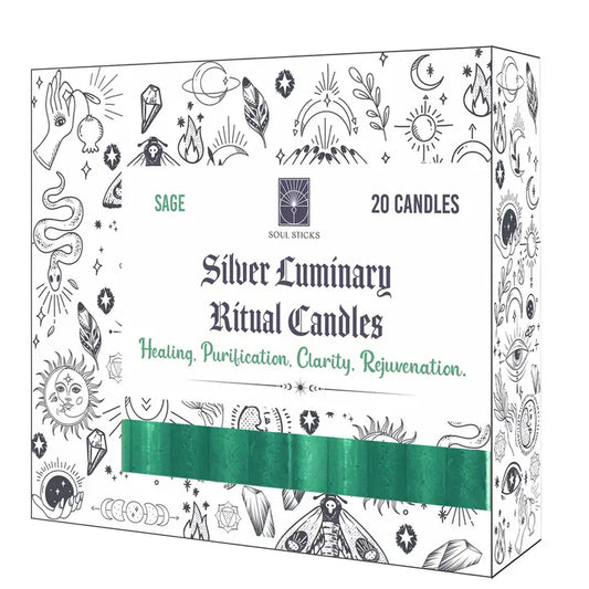 Soul Sticks - Silver Luminary Sage Ritual Candles