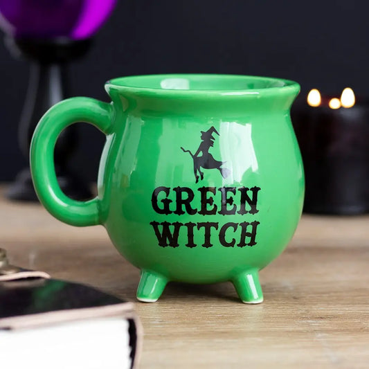 Green Witch Halloween Cauldron Mug