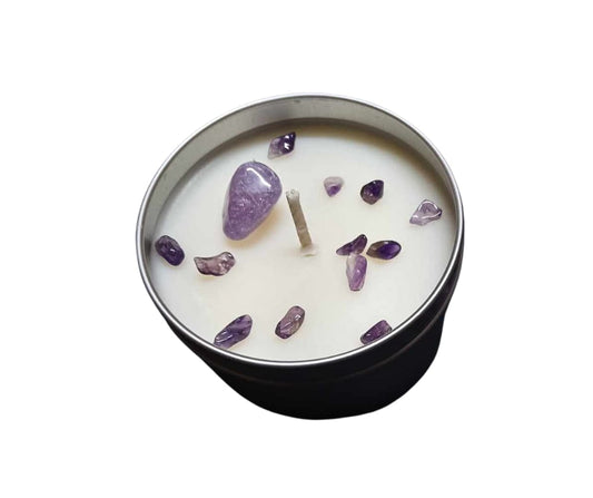 Calming Amethyst Crystal Energy Candle