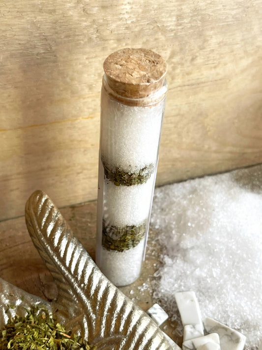 Bath Salt Shots with Howlite, Peppermint & Cannabis Sativa Hemp Seed Oil