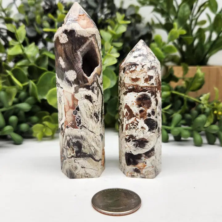 Money Agate Gemstone 6-Sided Towers (Sold By 0.5kg)