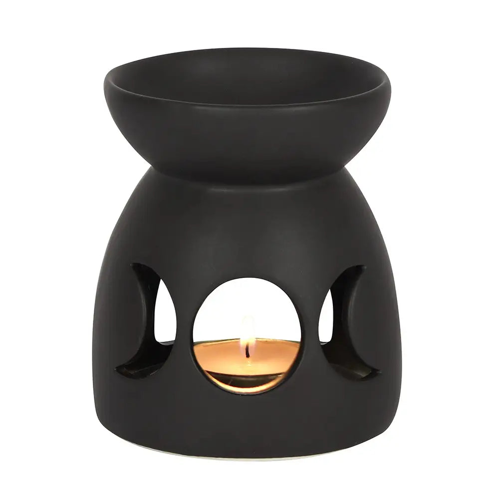 Black Triple Moon Cut Out Oil Burner and Wax Warmer