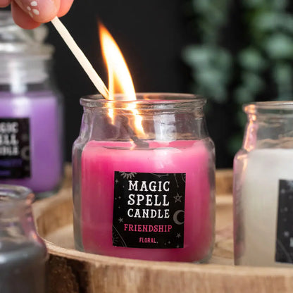 Floral 'friendship' Magic Spell Mini Candle Jar