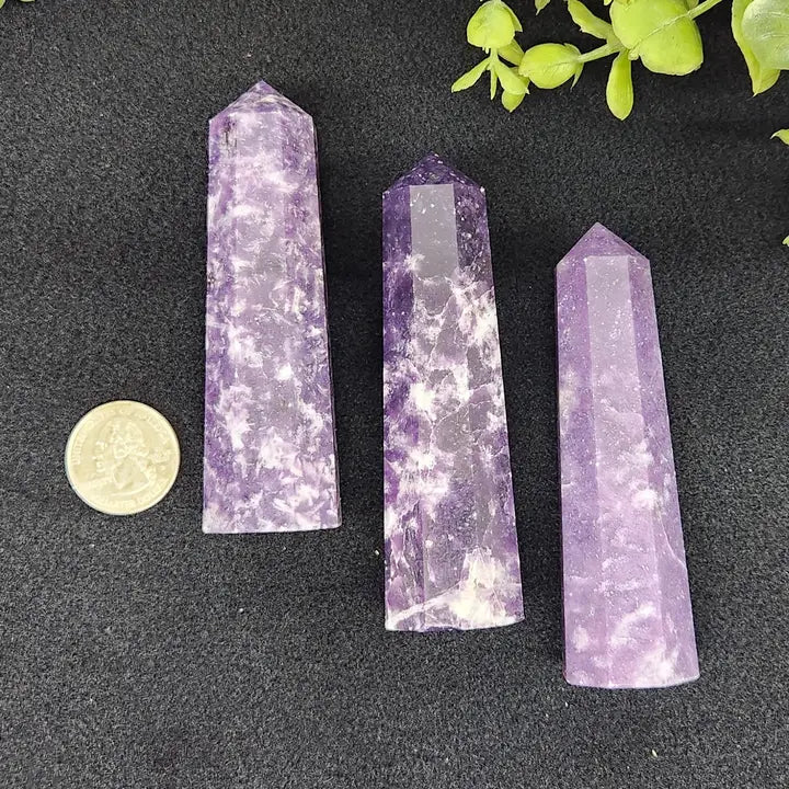 Lepidolite 8 Faceted Tower 3.5 - 3.75 Inches or 8.9 - 9.5cm