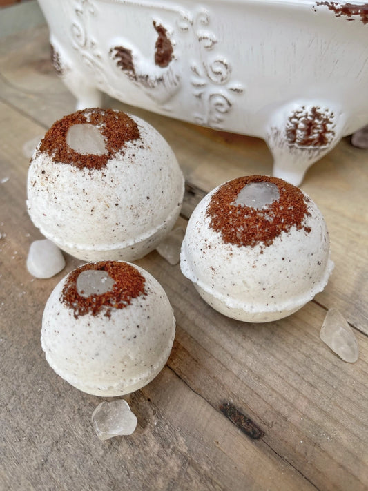 Crystal Quartz & Coffee Bath Bombs