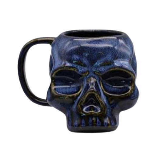 3 3/4" Skull Blue mug