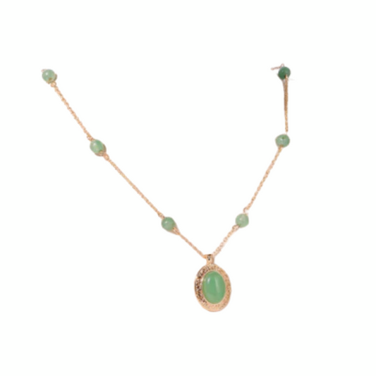 Copper Natural Crystal Pendant Necklace