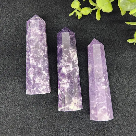 Lepidolite 8 Faceted Tower 3.5 - 3.75 Inches or 8.9 - 9.5cm