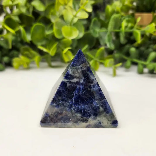 Sodalite Polished Semi-Precious Gemstone Pyramid 5cm