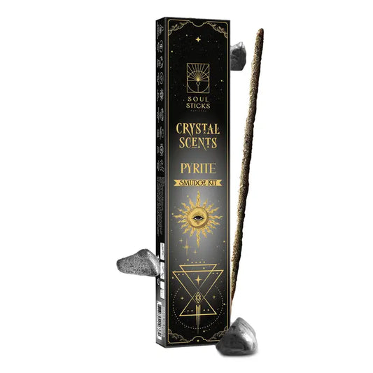 Pyrite Crystal Scents Incense Sticks Smudge Kit