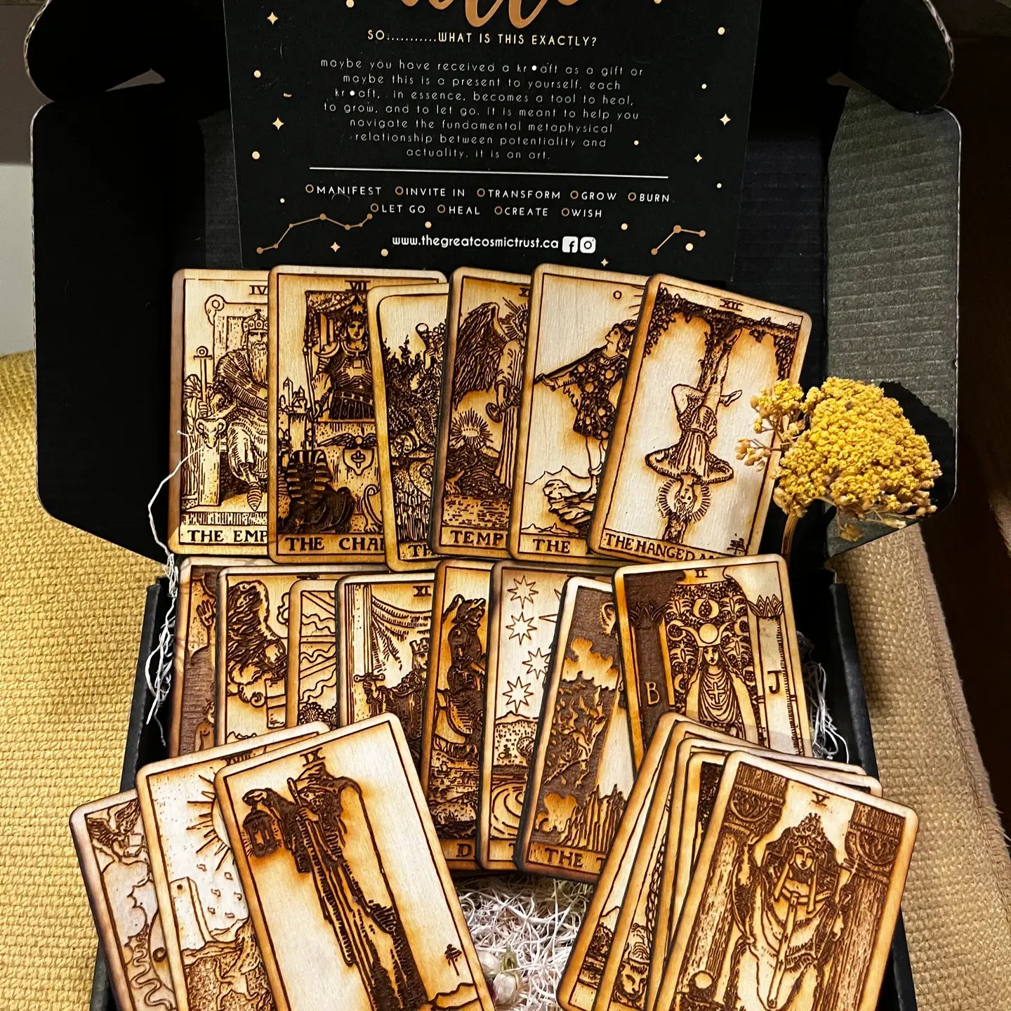 Mini Wooden Tarot Card Set {Major Arcana}