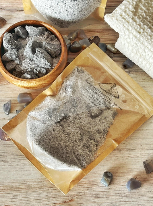 Activated Charcoal, Agate & Coarse Sea Salt Bath Soak