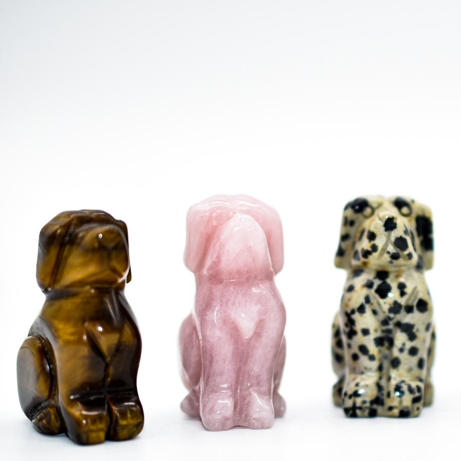 Mini Crystal Carved Dogs