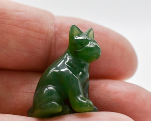 Dark Green Jade Dog Figurines