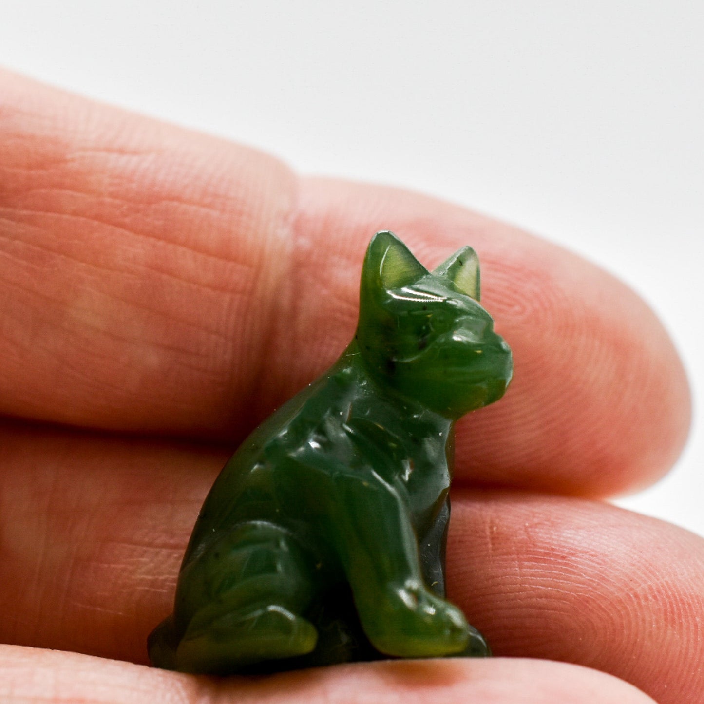 Dark Green Jade Dog Figurines