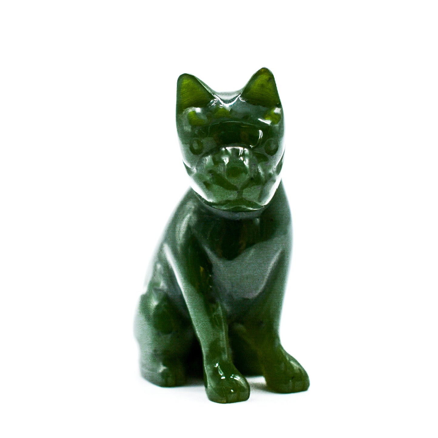 Dark Green Jade Dog Figurines