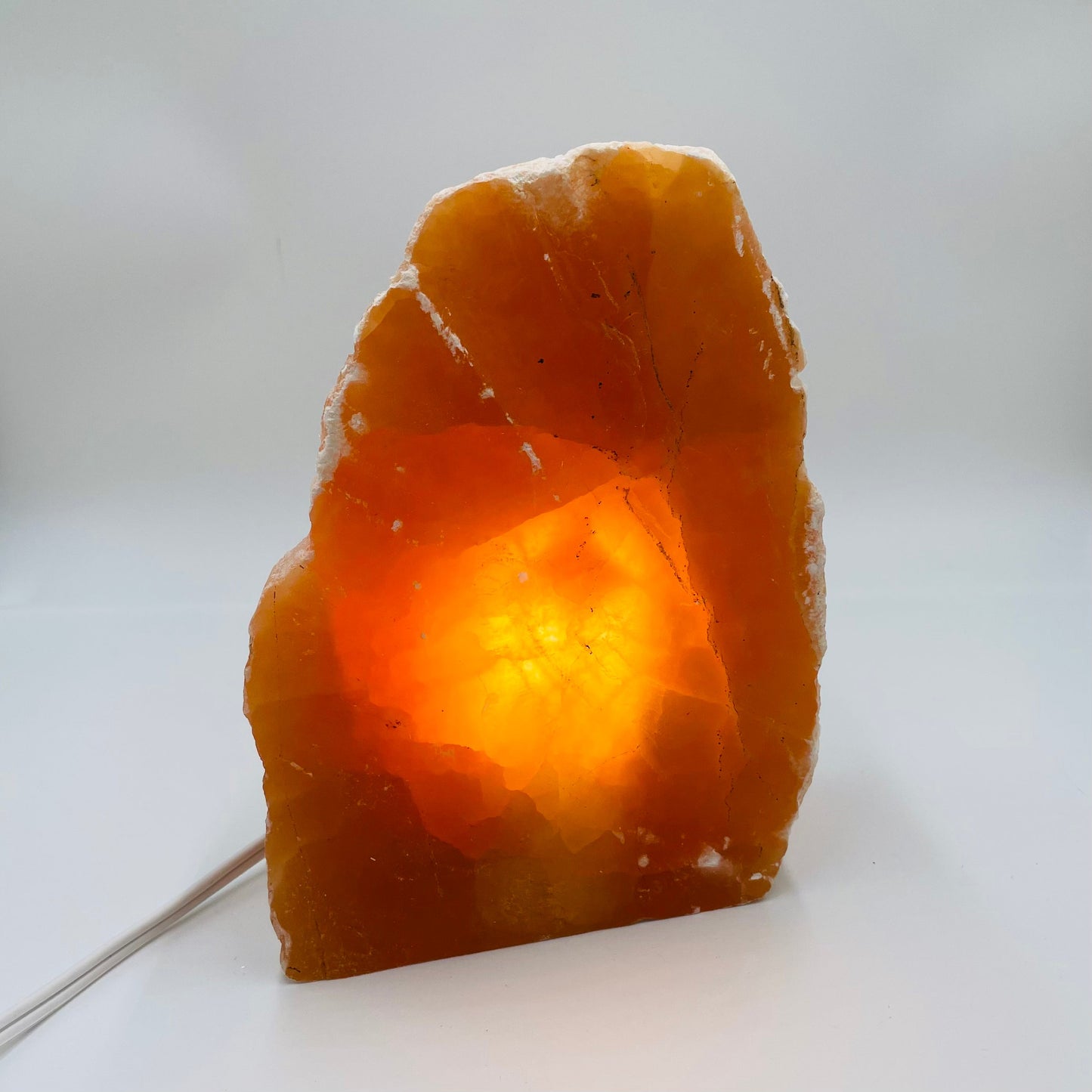 Orange Selenite Raw Lamp by CuartoAstral Prime