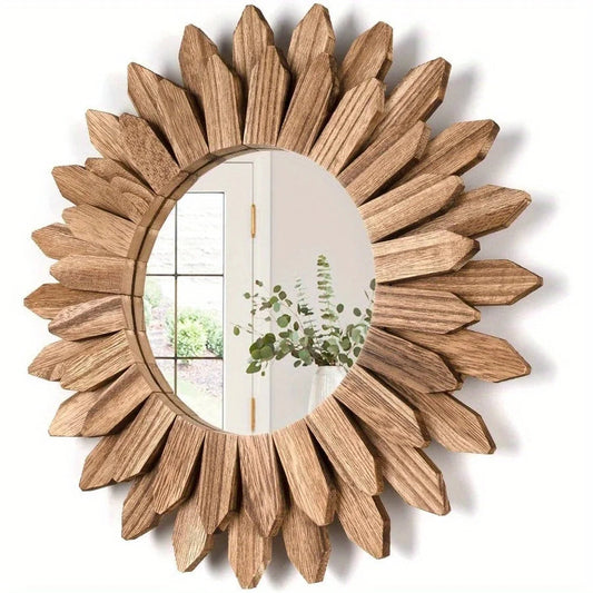 Surya Rustic Wood Mirror