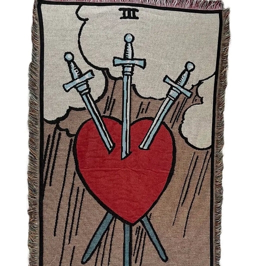 Three of Swords Throw Blanke