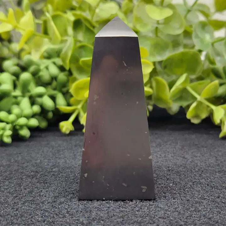 Shungite Obelisk Tetrahedral Approximately 3x7 cm Tall