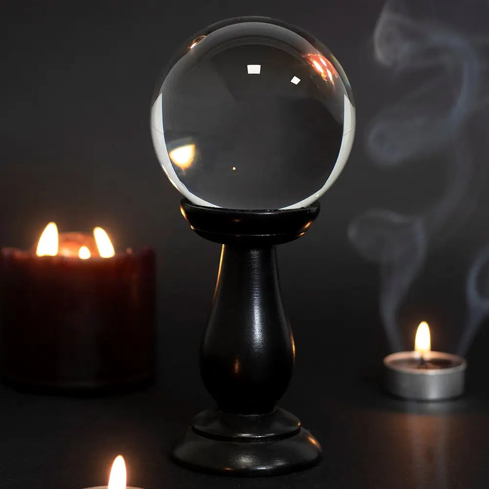 Small Clear Crystal Ball On Stand