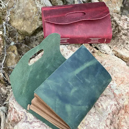 Real Distressed Leather Mini Journal