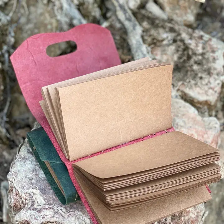 Real Distressed Leather Mini Journal