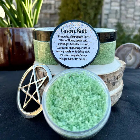 Green Witches Salt-Prosperity and Wealth 5oz