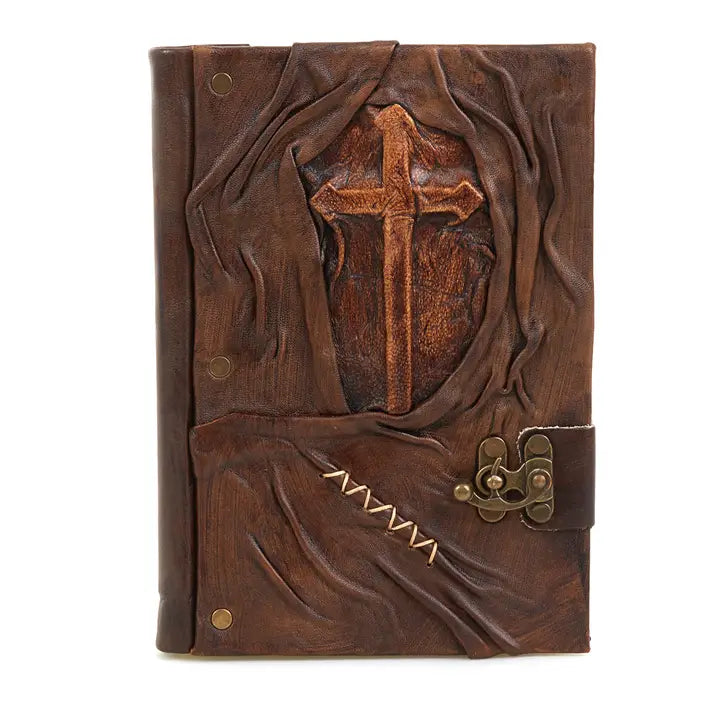 Christian Cross Pattern Leather Journal