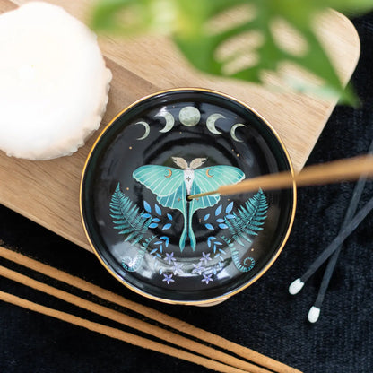 Luna Moth Ceramic Incense Holder Plate