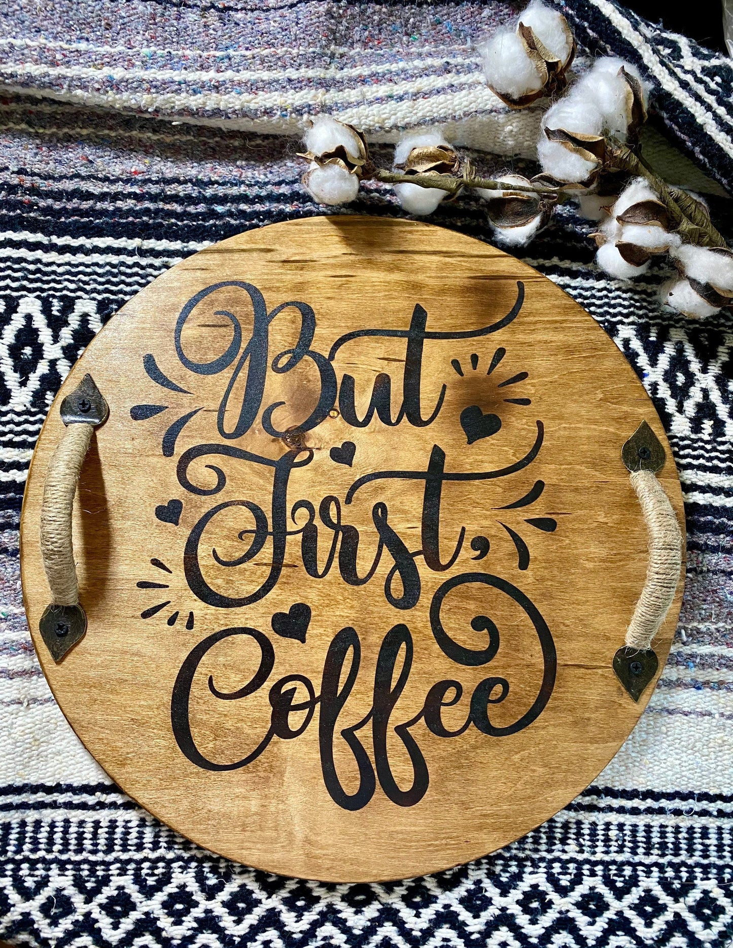 But First Coffee Wooden Serving Tray