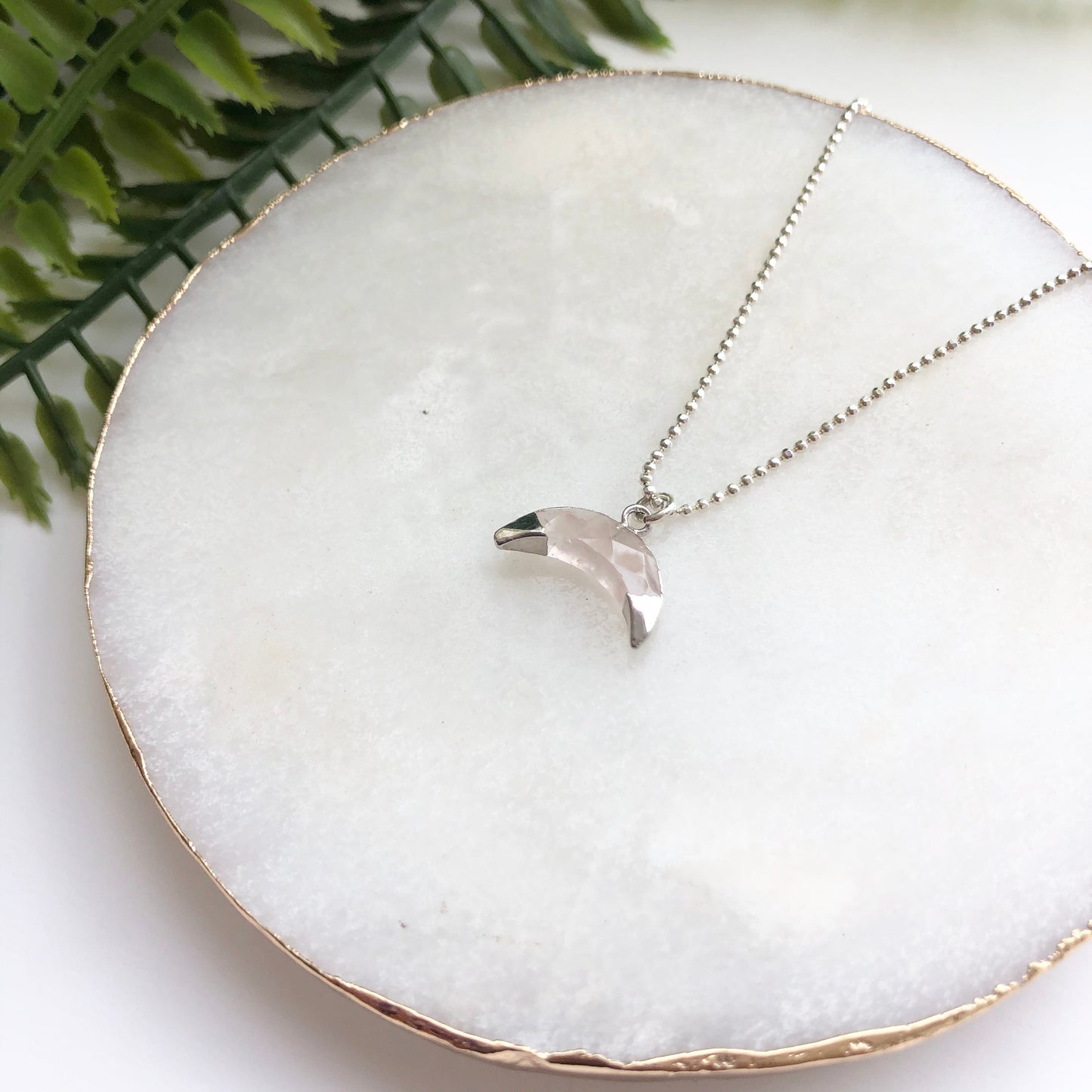 Sterling Silver Double Dipped Horn Necklace