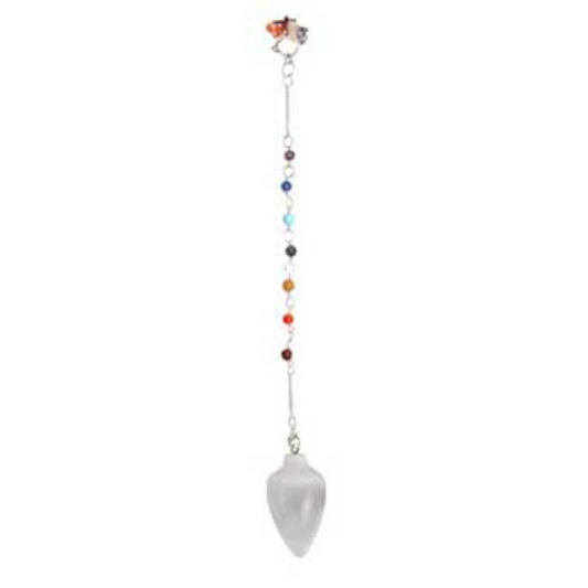 Selenite 7 Chakra pendulum