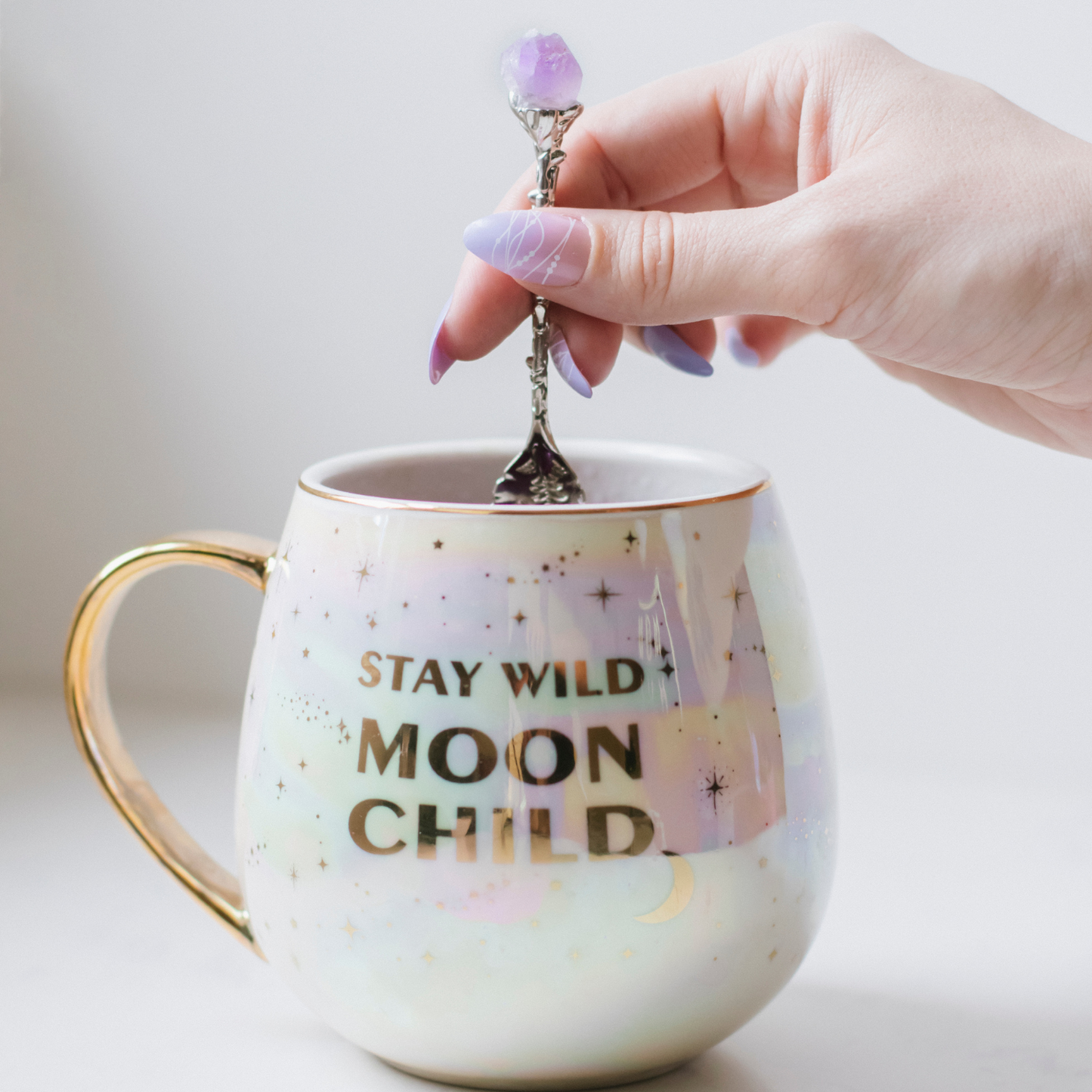 Stay Wild Moon Child - Celestial Mug Set + Natural Amethyst Tea