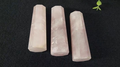 Rose Quartz 8 Faceted Tower 3.5 - 3.75 Inches or 8.9 - 9.5cm